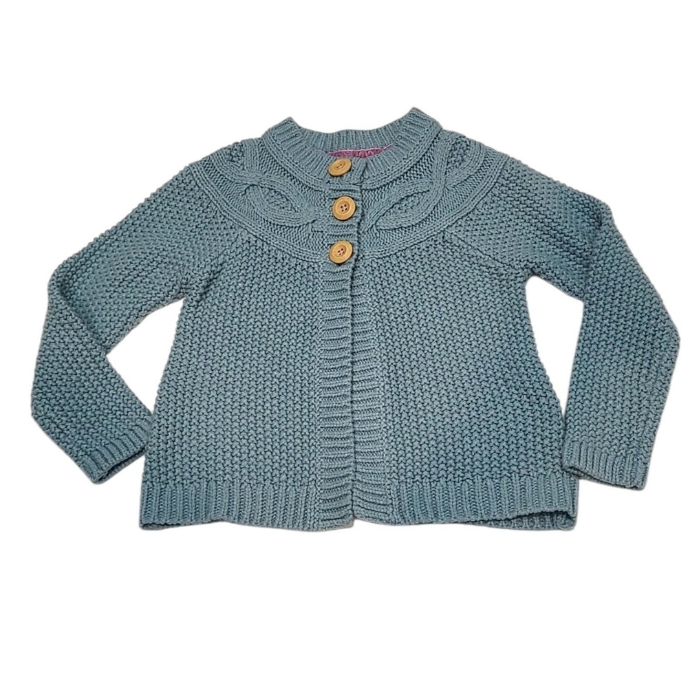 Mini Boden Girls Mint Knit Sweater Cardigan Size 5-6Y Fall Winter